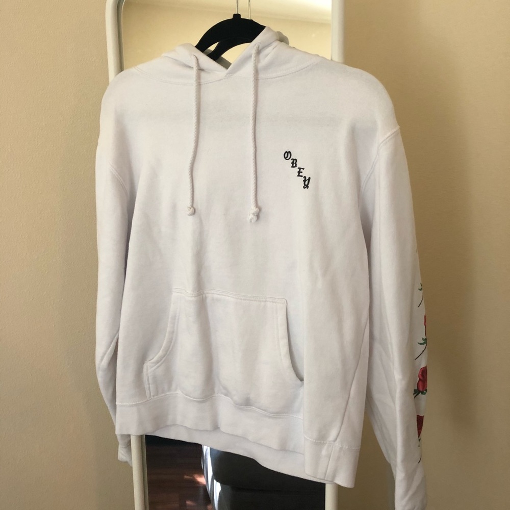 OBEY White Hoodie with Roses
